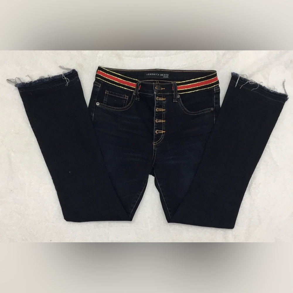 Veronica Beard Carolyn Baby Boot High Rise Stretch Tuxedo Waist Jeans SZ 27